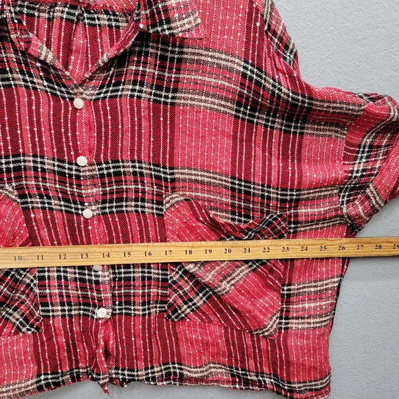 KOCH LYLE PLAID BOXY BUTTON TOP, SIZE L - Picture 7 of 8